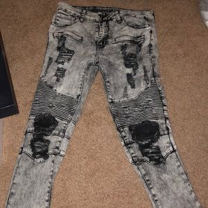 Gray ripped jeans